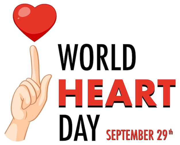 Bezpłatny wektor projekt banera światowego dnia serca
