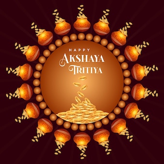 Projekt banera szczęśliwego szablonu akshaya tritiya