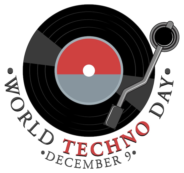 Bezpłatny plik Wektor projekt banera tekstowego światowego dnia techno