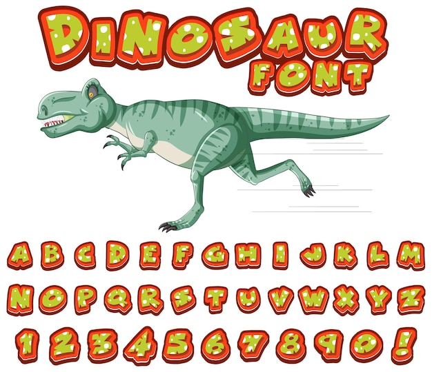 Projekt Czcionki Dla Angielskich Alfabetów W Postaci Dinozaura