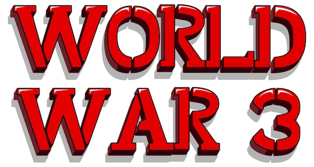 Bezpłatny wektor projekt czcionki ze słowem world war 3