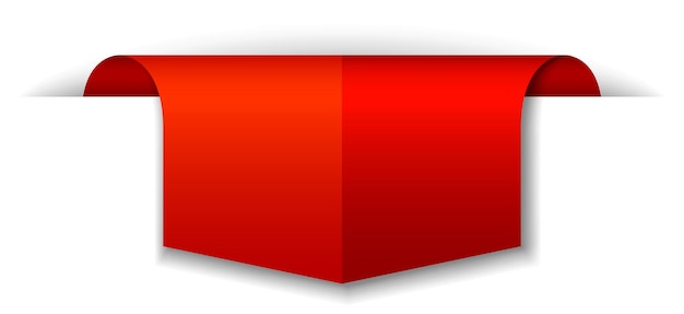 Bezpłatny wektor projekt czerwonego sztandaru na białym tle