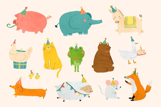 Bezpłatny wektor projekt doodle strony zwierząt