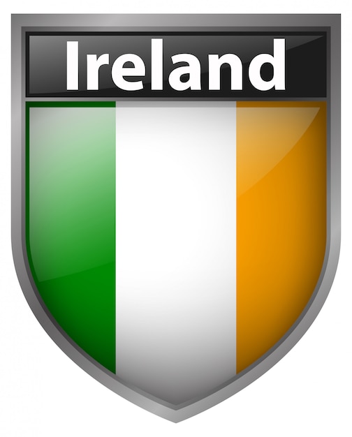 Bezpłatny wektor projekt flagi irlandii na znaczku