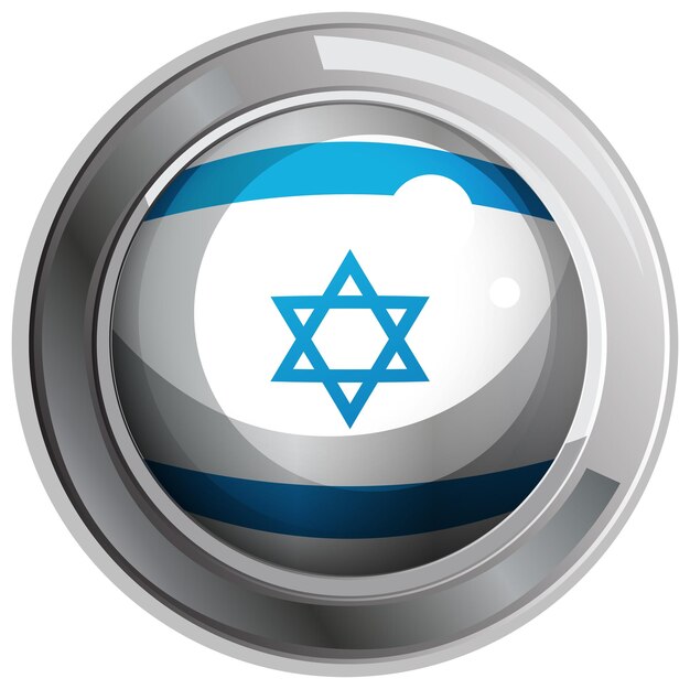 Projekt flagi Izraela na okrągłej odznace