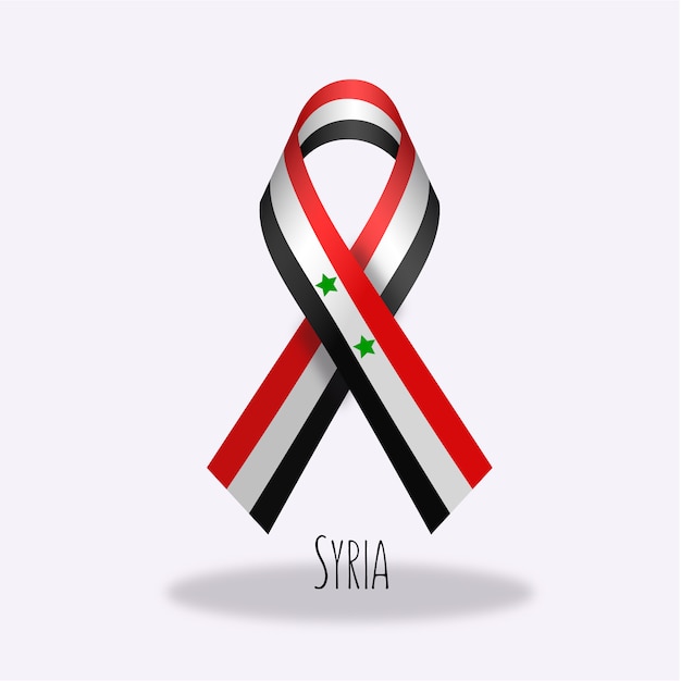 Bezpłatny wektor projekt flagi z flagą syrii