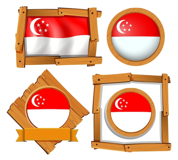 Projekt ikony flagi Singapuru