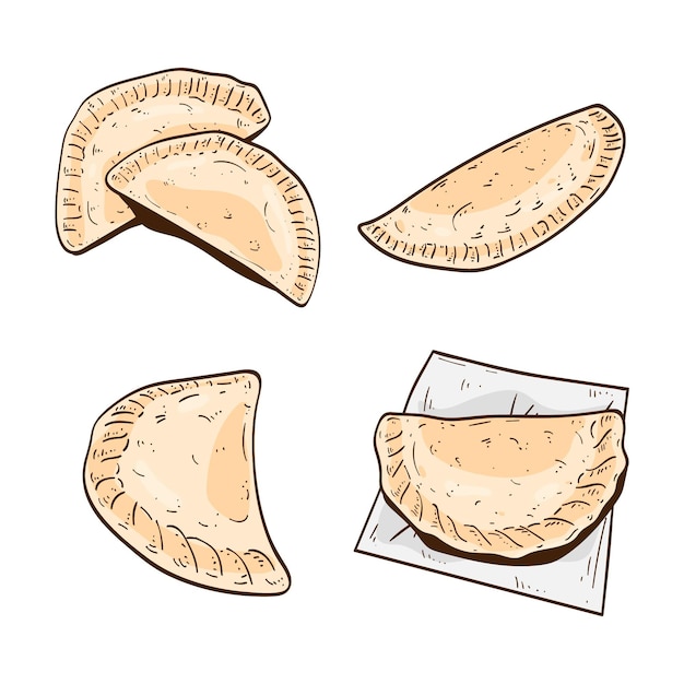 Bezpłatny wektor projekt kolekcji empanada