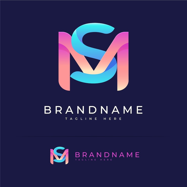 Bezpłatny plik Wektor projekt logo gradientowego sm monogramu
