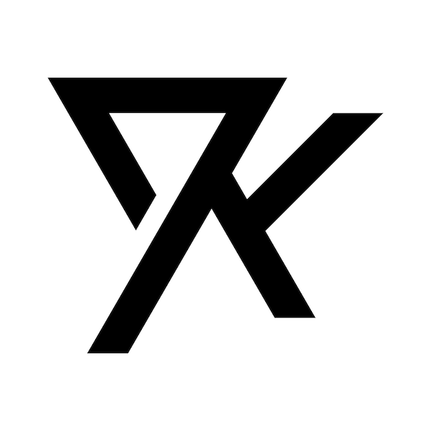 Bezpłatny wektor projekt logo ikony litery pk