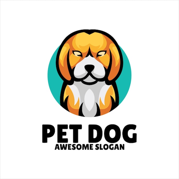 Bezpłatny wektor projekt logo ilustracja maskotka psa