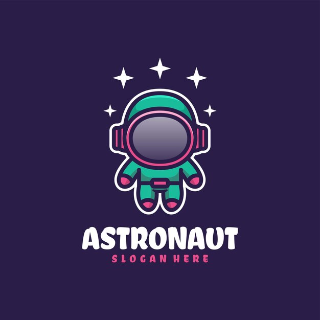 projekt logo ilustracji astronauty