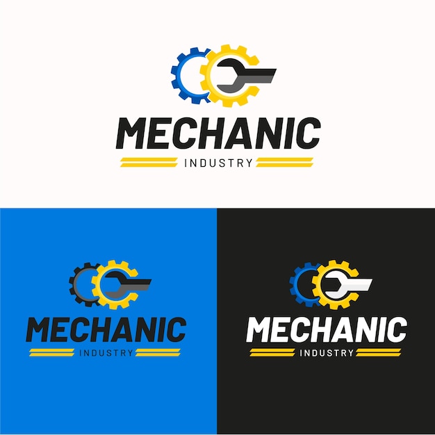 Bezpłatny wektor projekt logo inżynierii mechanicznej