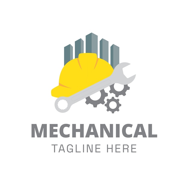 Bezpłatny wektor projekt logo inżynierii mechanicznej