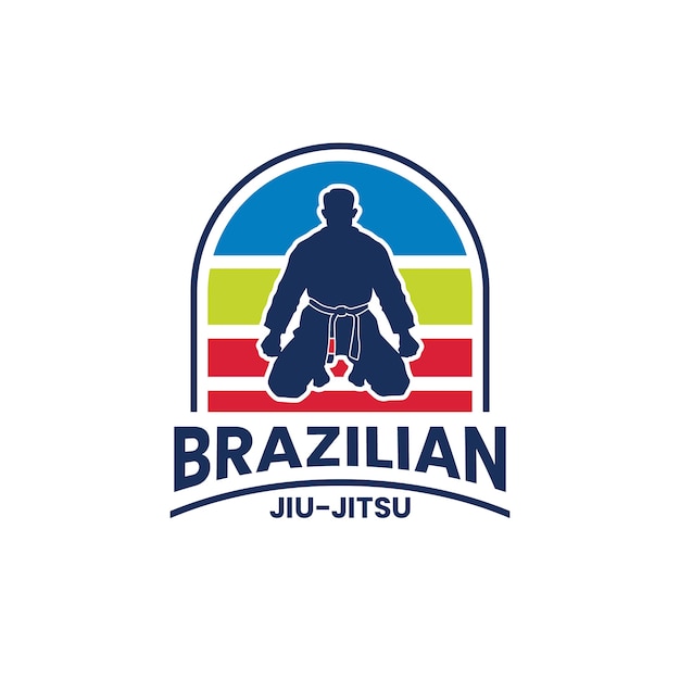 Bezpłatny wektor projekt logo jiu jitsu