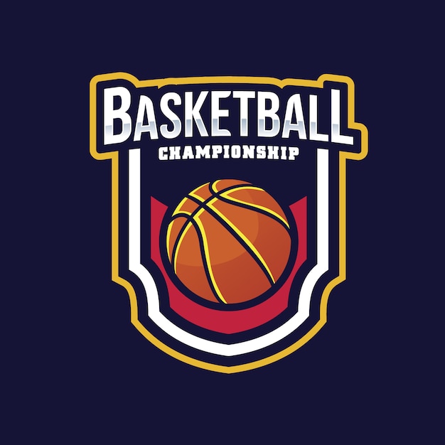 Bezpłatny wektor projekt logo koszykówki