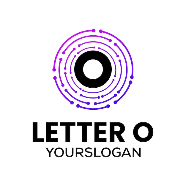 Bezpłatny wektor projekt logo litery o tech