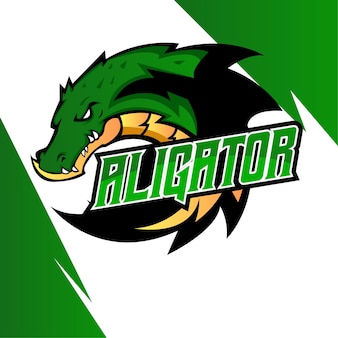 Projekt logo maskotki aligator esport