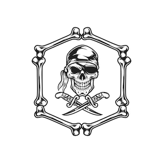 Projekt logo maskotki głowy czaszki
