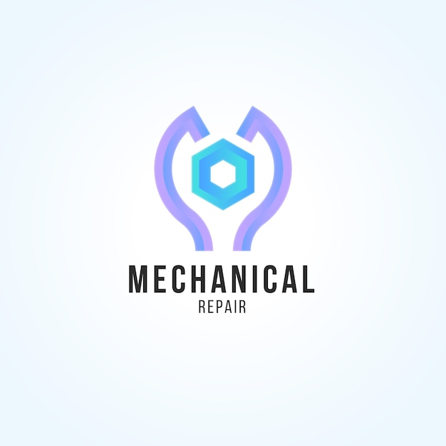 Bezpłatny wektor projekt logo naprawy mechanicznej