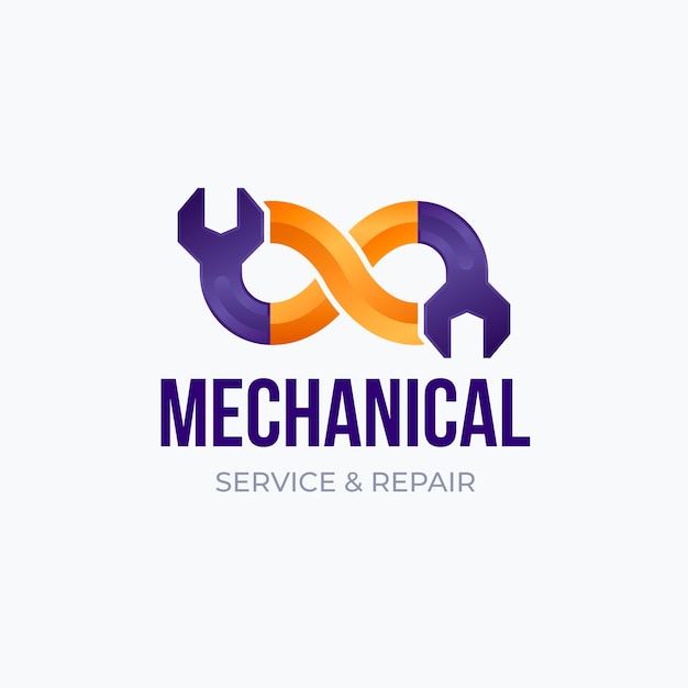 Bezpłatny wektor projekt logo naprawy mechanicznej