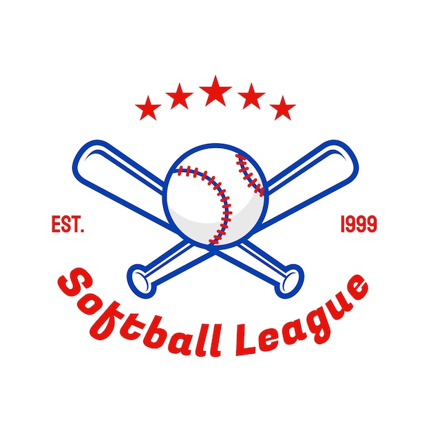 Bezpłatny wektor projekt logo softballu