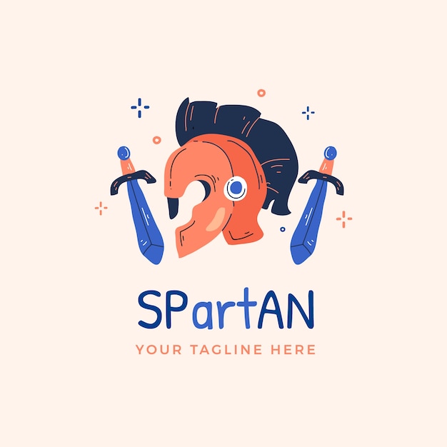 Bezpłatny wektor projekt logo spartan kask