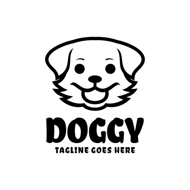 projekt logo sylwetki głowy psa
