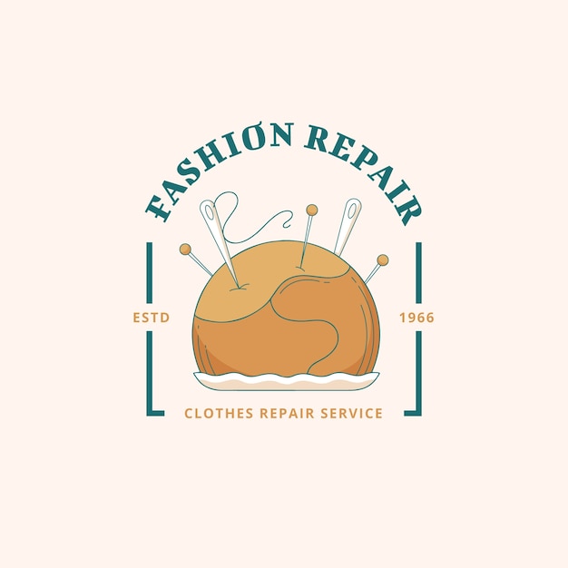 Bezpłatny wektor projekt logo usługi naprawy mody