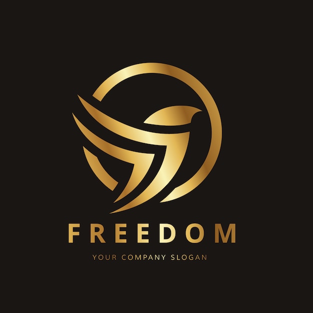 Bezpłatny wektor projekt logo złotego ptaka