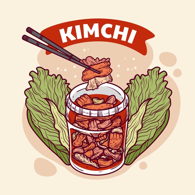 Projekt logo żywności Kimchi