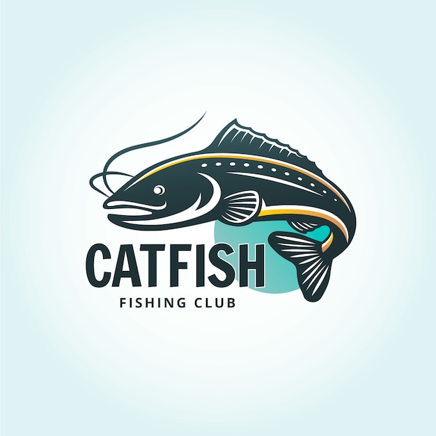 Bezpłatny wektor projekt logotypu gradient catfish