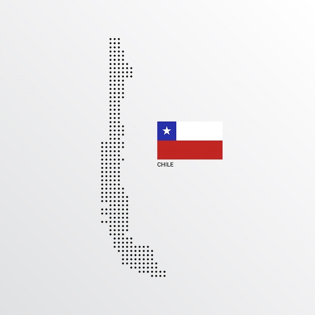 Bezpłatny wektor projekt mapy chile z flagą i tło wektor światło