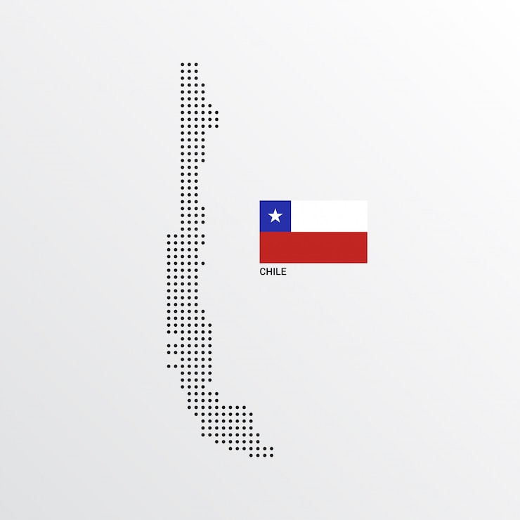 Bezpłatny plik Wektor projekt mapy chile z flagą i tło wektor światło