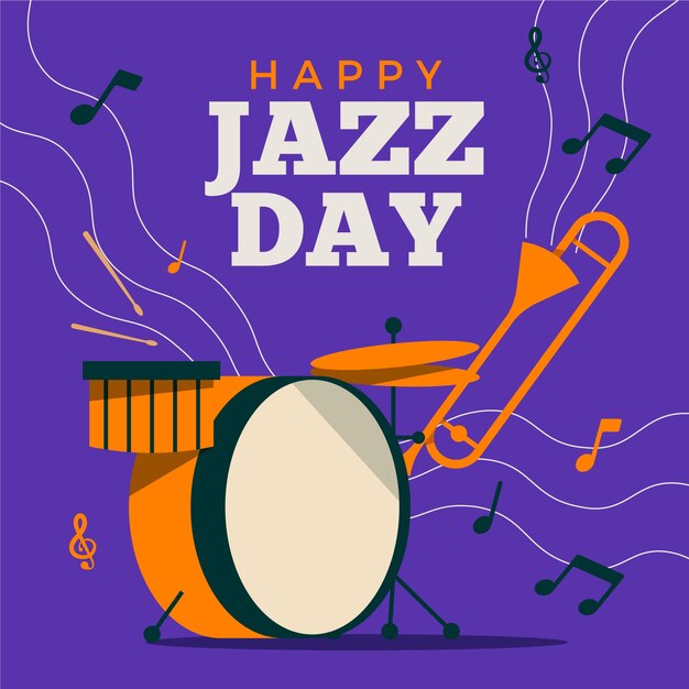 Bezpłatny wektor projekt międzynarodowego dnia jazzowego