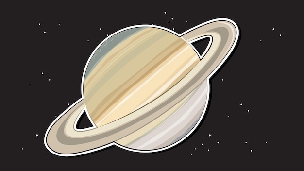 Bezpłatny wektor projekt miniatury z planetą saturn w kosmosie