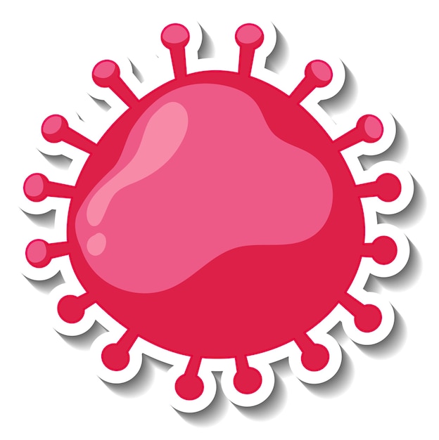 Projekt Naklejki Z Wyizolowanym Znakiem Koronawirusa Lub Wirusa