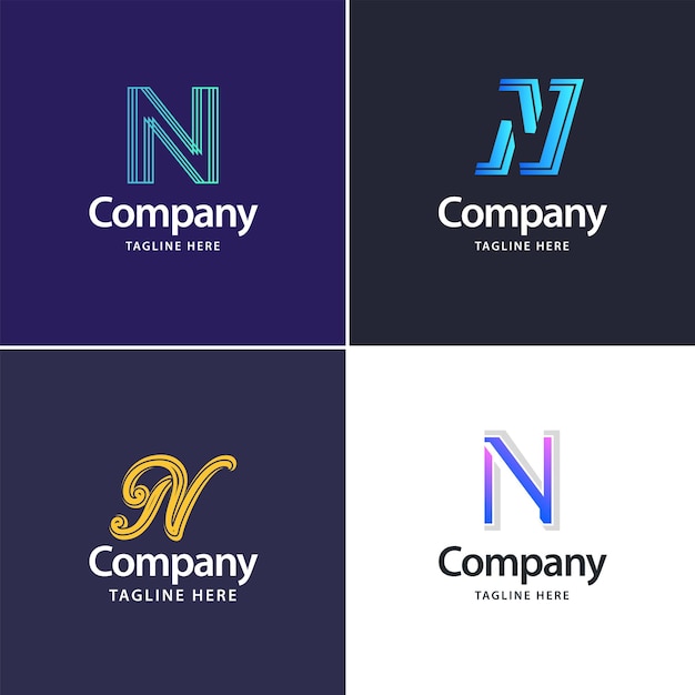 Bezpłatny wektor projekt opakowania dużego logo litery n