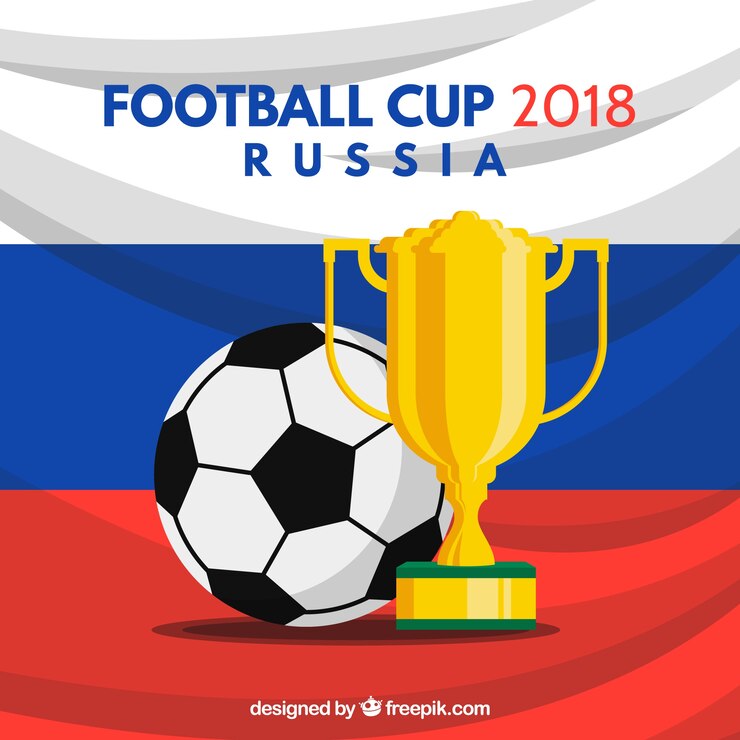 Bezpłatny plik Wektor projekt piłki nożnej 2018 z trofeum