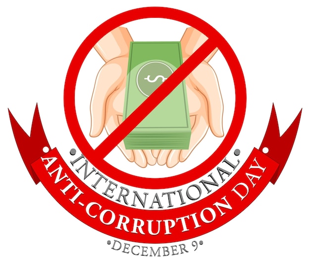 Bezpłatny wektor projekt plakatu międzynarodowego dnia walki z korupcją