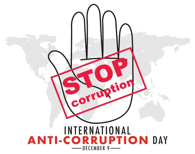 Bezpłatny wektor projekt plakatu międzynarodowego dnia walki z korupcją