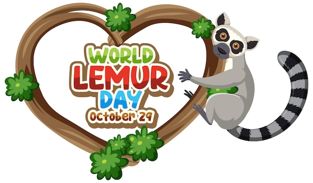 Bezpłatny wektor projekt plakatu na światowy dzień lemura