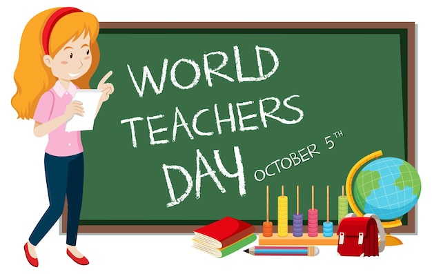 Bezpłatny wektor projekt plakatu na światowy dzień nauczyciela