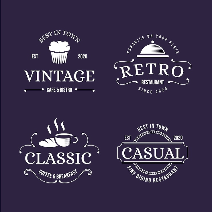Bezpłatny plik Wektor projekt retro do kolekcji logo