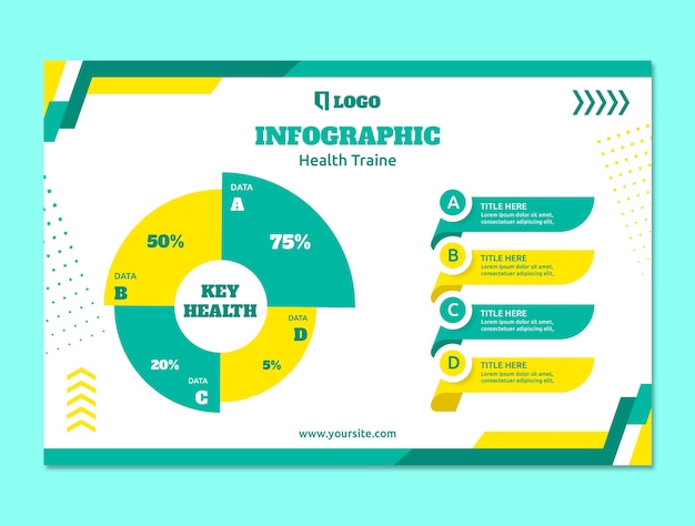 Bezpłatny wektor projekt szablonu infografiki osobistego trenera