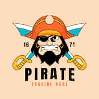 Bezpłatny wektor projekt szablonu logo pirata