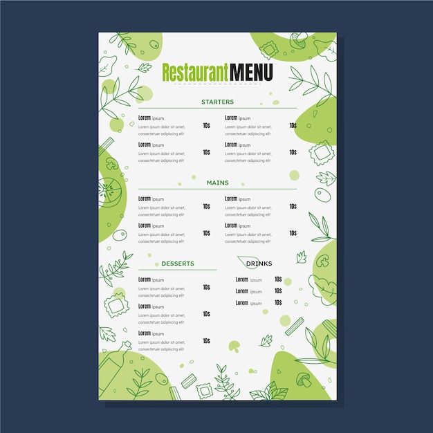 Projekt Szablonu Menu Restauracji