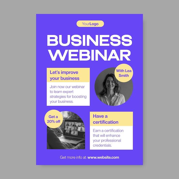 Bezpłatny plik Wektor projekt szablonu plakatów do webinarów