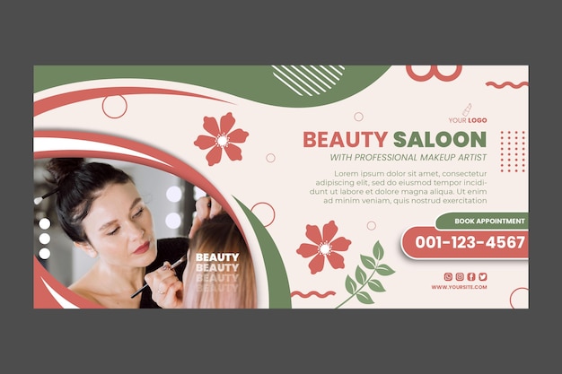 Bezpłatny wektor projekt szablonu transparent salon piękności