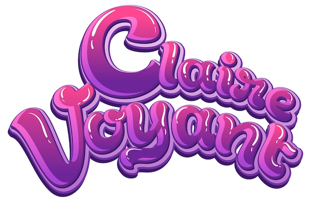 Bezpłatny wektor projekt tekstu logo claire voyant